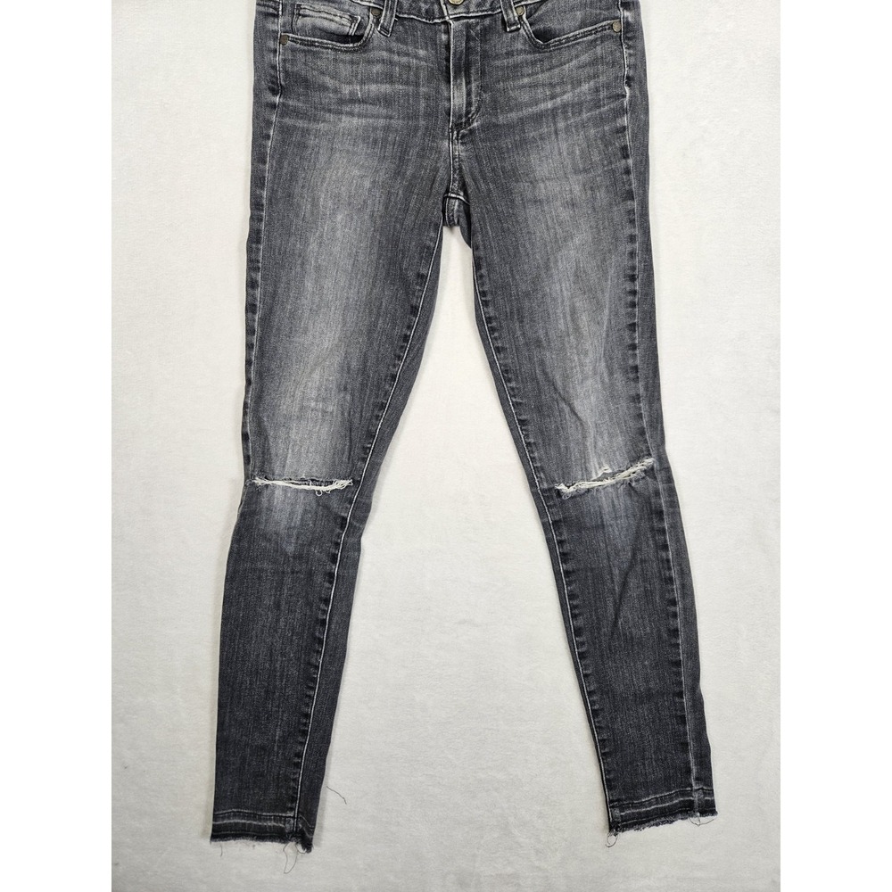 Paige Verdugo Ultra Skinny Denim Jeans Distressed Womens Size 27 Black Stretch‎ - Picture 3 of 7